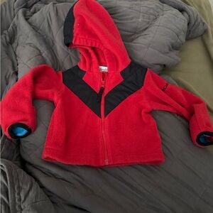 Columbia Red and Black Kids Fleece Jacket
